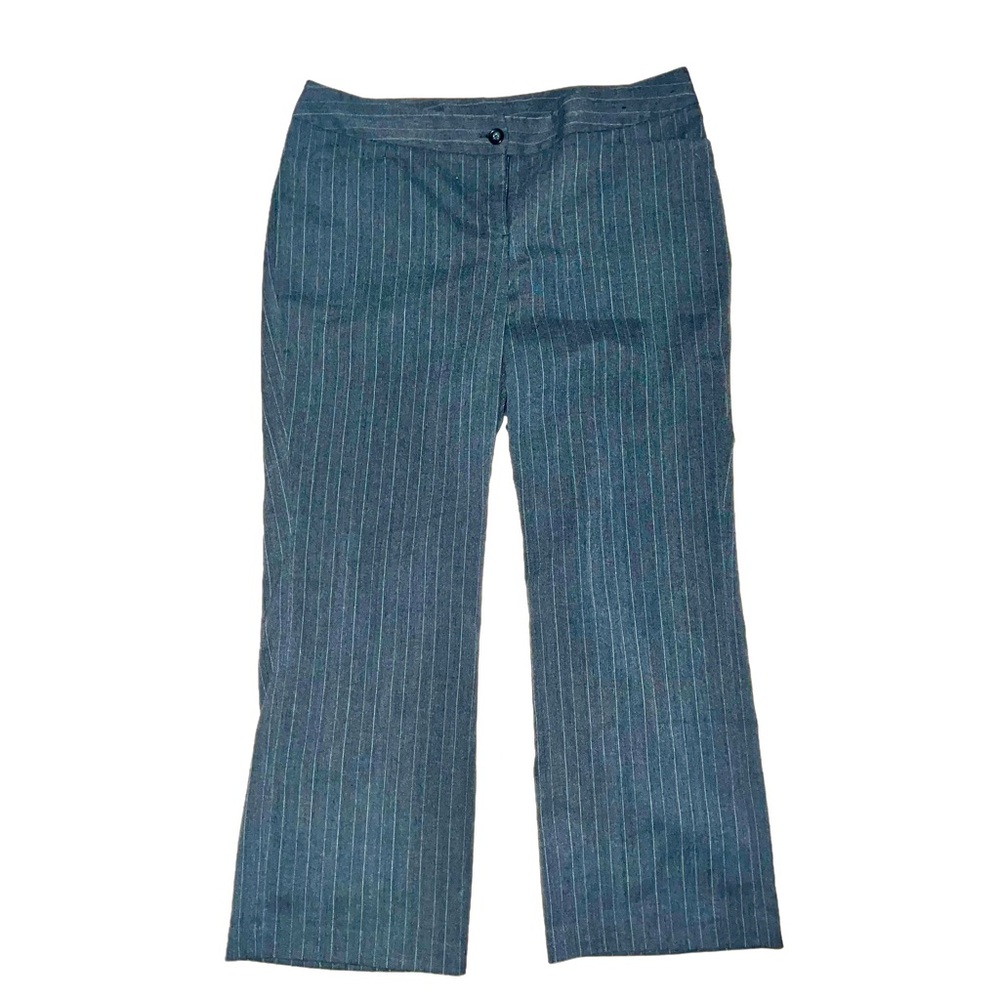 Lane Bryant Women’s Gray with Pale Blue Pinstripe Dress Pants Size 18 Regular